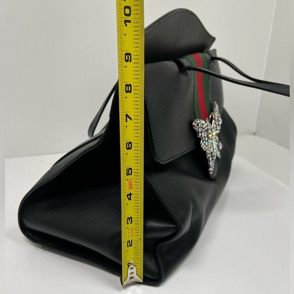 Gucci Totem Large Back Black Butterfly Bijou Hand Shoulder Leather Bag - Picture 14 of 15